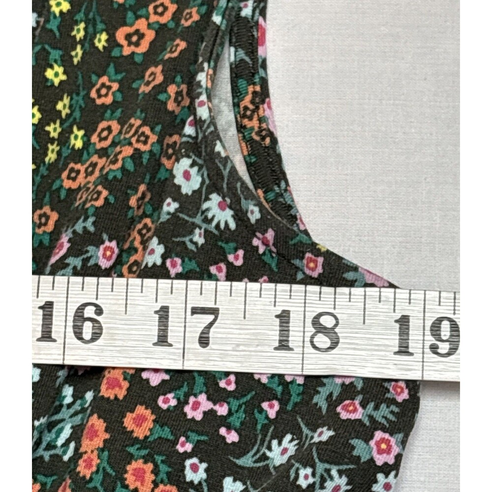 Lands End Dress Faux Wrap Brown Multicolor Floral Sleeveless Sz Large 14-16 - Picture 8 of 13